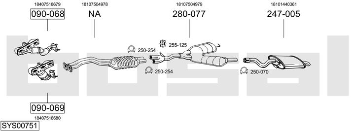 Bosal SYS00751 Exhaust system SYS00751