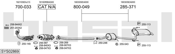 Bosal SYS02869 Exhaust system SYS02869