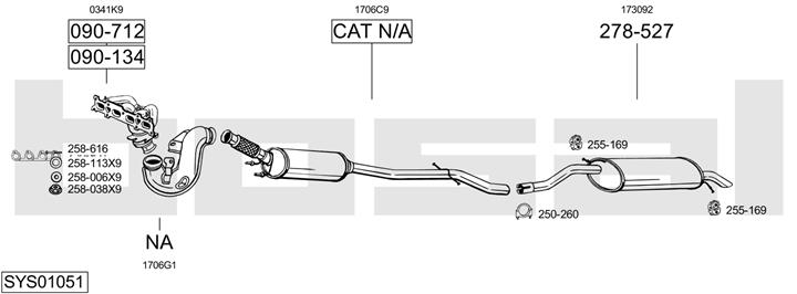 Bosal SYS01051 Exhaust system SYS01051