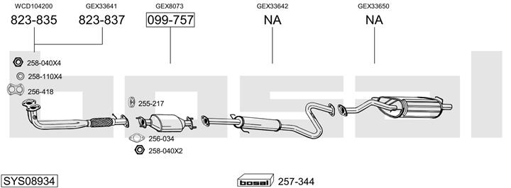 Bosal SYS08934 Exhaust system SYS08934