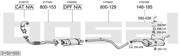 Bosal SYS01555 Exhaust system SYS01555