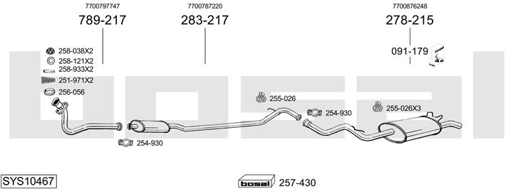 Bosal SYS10467 Exhaust system SYS10467