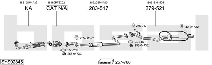 Bosal SYS02845 Exhaust system SYS02845