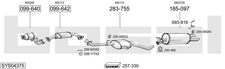 Bosal SYS04375 Exhaust system SYS04375