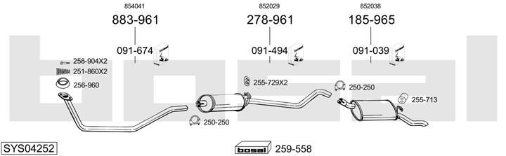 Bosal SYS04252 Exhaust system SYS04252
