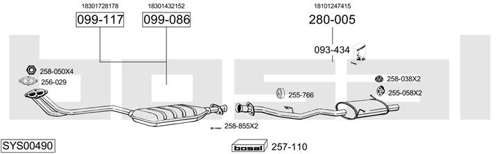 Bosal SYS00490 Exhaust system SYS00490