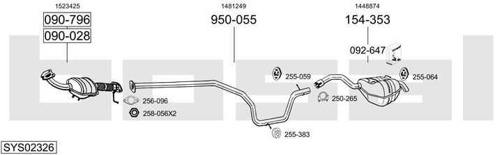 Bosal SYS02326 Exhaust system SYS02326