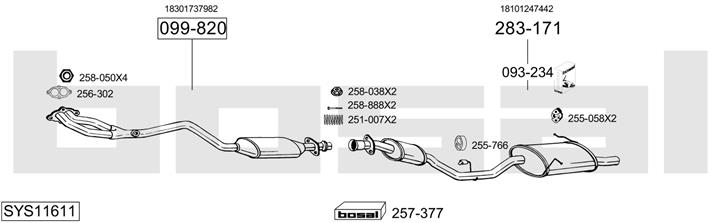 Bosal SYS11611 Exhaust system SYS11611