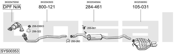 Bosal SYS00353 Exhaust system SYS00353