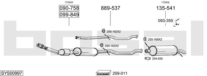 Bosal SYS00997 Exhaust system SYS00997