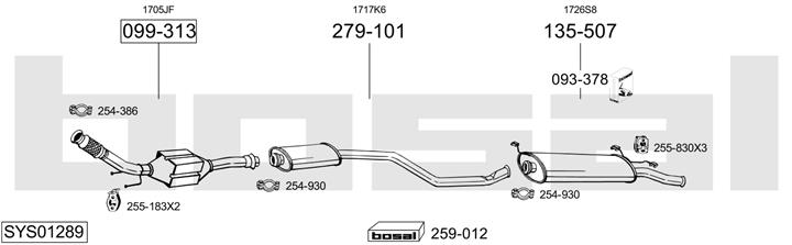 Bosal SYS01289 Exhaust system SYS01289