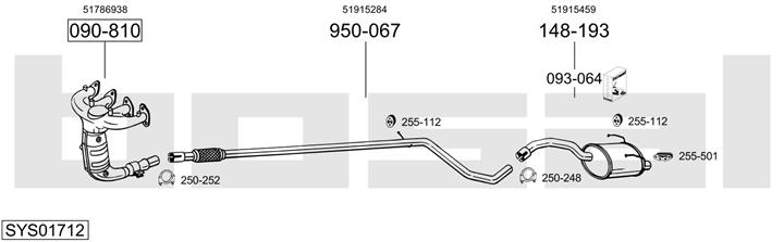 Bosal SYS01712 Exhaust system SYS01712