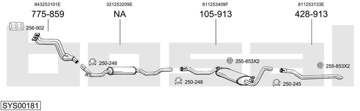 Bosal SYS00181 Exhaust system SYS00181