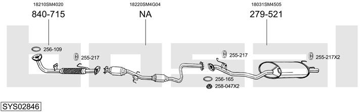 Bosal SYS02846 Exhaust system SYS02846