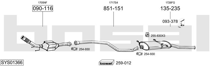 Bosal SYS01366 Exhaust system SYS01366