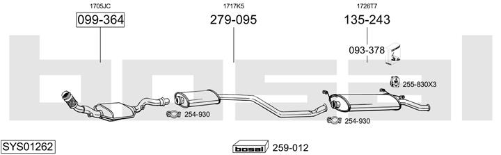 Bosal SYS01262 Exhaust system SYS01262