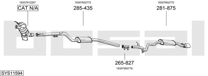 Bosal SYS11594 Exhaust system SYS11594