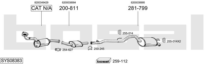 Bosal SYS08383 Exhaust system SYS08383