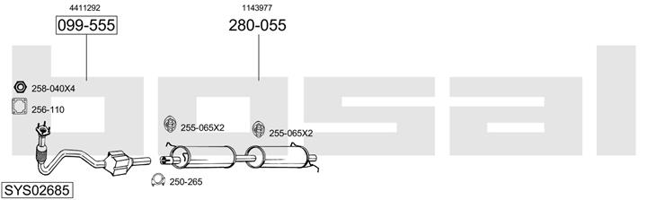 Bosal SYS02685 Exhaust system SYS02685