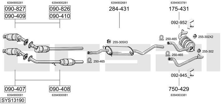 Bosal SYS13190 Exhaust system SYS13190