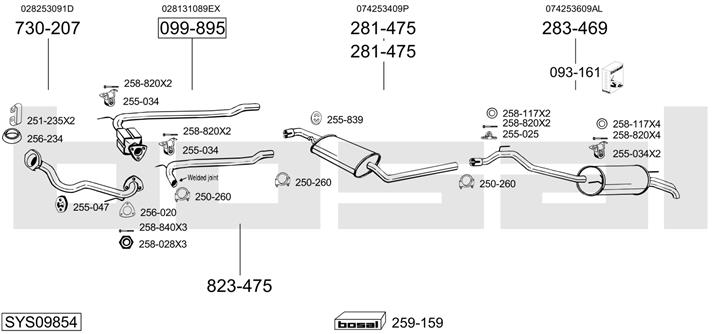 Bosal SYS09854 Exhaust system SYS09854