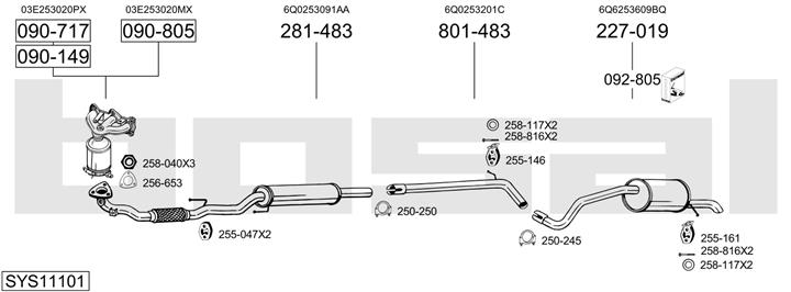 Bosal SYS11101 Exhaust system SYS11101