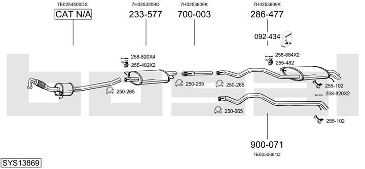 Bosal SYS13869 Exhaust system SYS13869