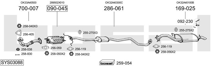 Bosal SYS03088 Exhaust system SYS03088