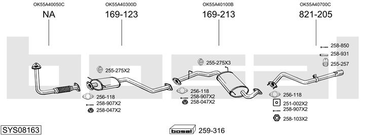 Bosal SYS08163 Exhaust system SYS08163