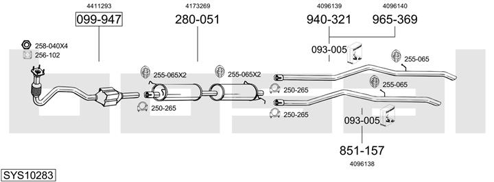 Bosal SYS10283 Exhaust system SYS10283