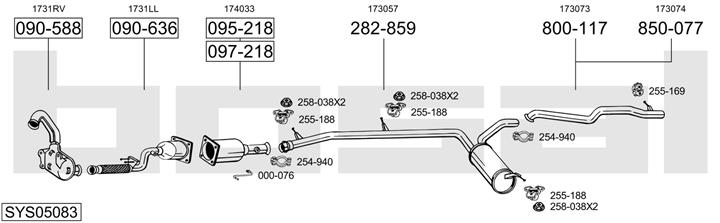 Bosal SYS05083 Exhaust system SYS05083