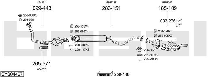 Bosal SYS04467 Exhaust system SYS04467