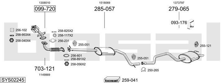 Bosal SYS02245 Exhaust system SYS02245