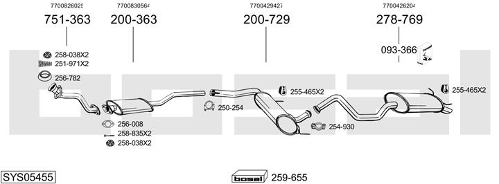 Bosal SYS05455 Exhaust system SYS05455