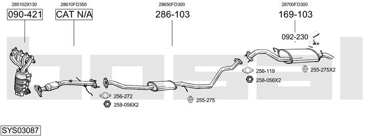 Bosal SYS03087 Exhaust system SYS03087