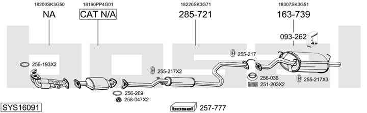 Bosal SYS16091 Exhaust system SYS16091
