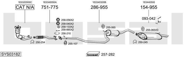 Bosal SYS03182 Exhaust system SYS03182