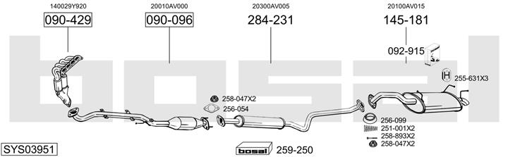 Bosal SYS03951 Exhaust system SYS03951