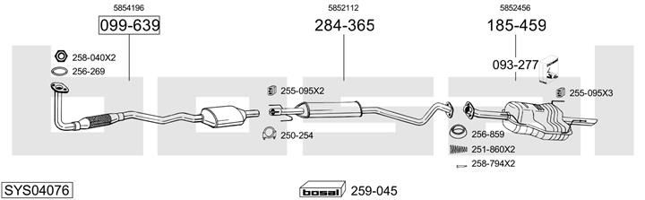 Bosal SYS04076 Exhaust system SYS04076