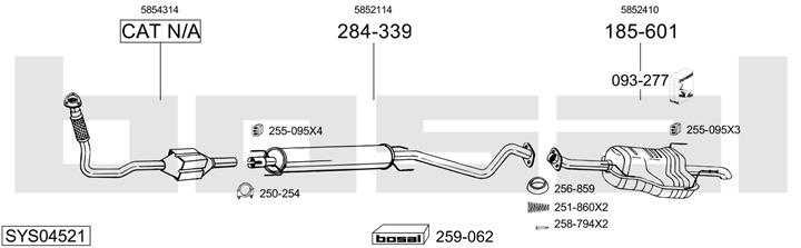 Bosal SYS04521 Exhaust system SYS04521