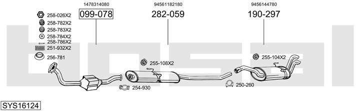 Bosal SYS16124 Exhaust system SYS16124