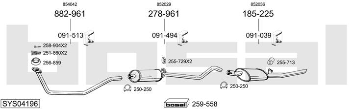 Bosal SYS04196 Exhaust system SYS04196