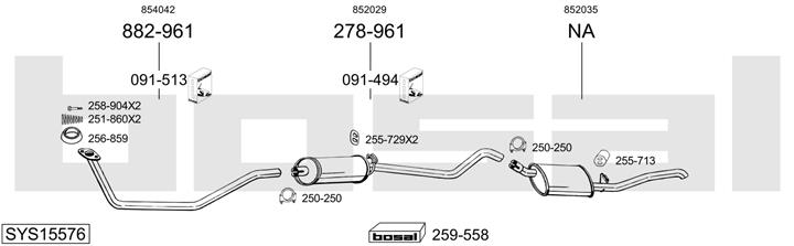 Bosal SYS15576 Exhaust system SYS15576