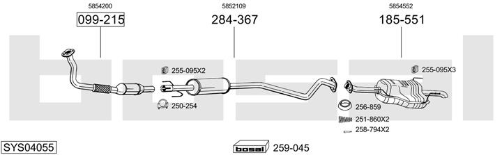 Bosal SYS04055 Exhaust system SYS04055
