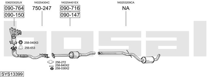 Bosal SYS13399 Exhaust system SYS13399