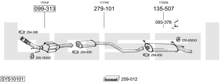 Bosal SYS10101 Exhaust system SYS10101