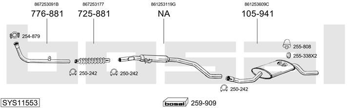 Bosal SYS11553 Exhaust system SYS11553