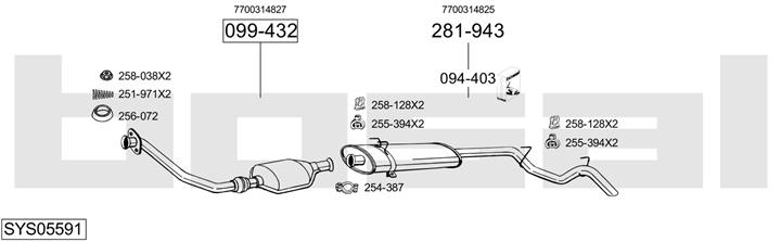 Bosal SYS05591 Exhaust system SYS05591