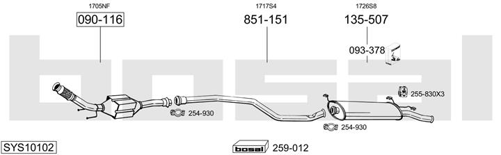 Bosal SYS10102 Exhaust system SYS10102