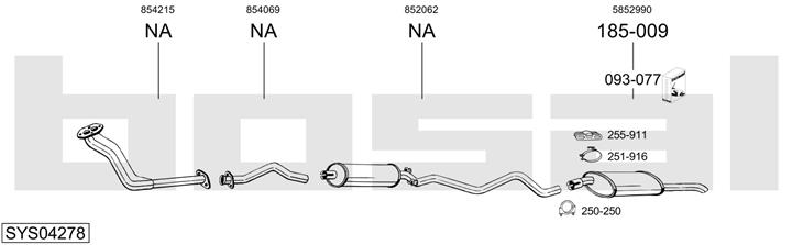 Bosal SYS04278 Exhaust system SYS04278